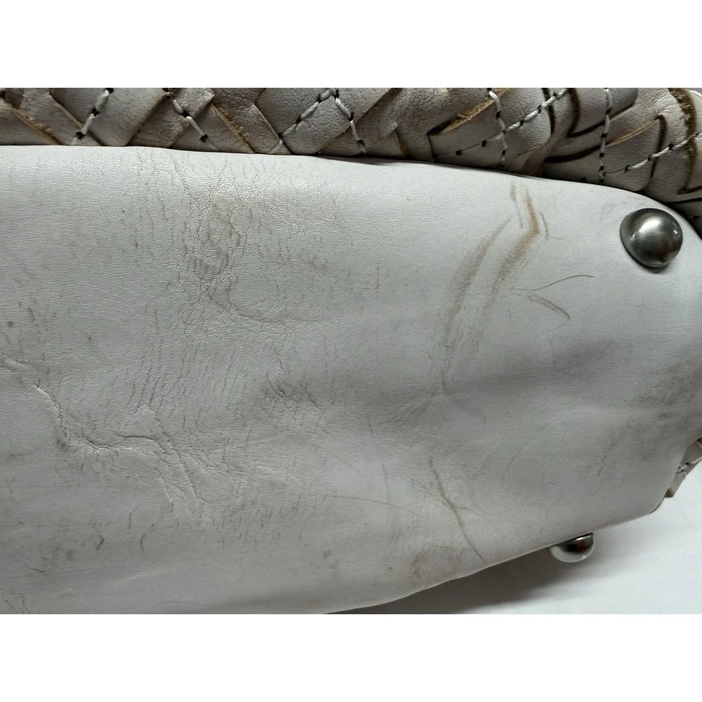 Patricia‎ Nash Large White Braided Stitch Marcellina Leather Hobo Bag & WALLET!
